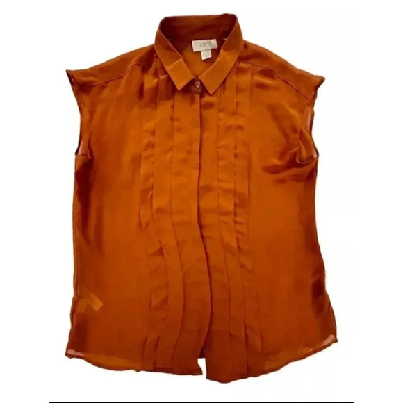 Ann Taylor Orange Blouse - Picture 3 of 5